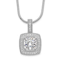 Brilliant Embers Sterling Silver Rhodium-plated 35 Stone 18 inch Micro Pav‚ CZ Necklace with 2 Inch Extender, 18 mm