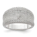 Sterling Silver Rhodium-Plated CZ Brilliant Embers Ring, Size 6, 11 mm