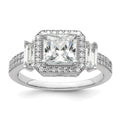 Brilliant Embers Sterling Silver Rhodium-plated 51 Stone Micro Pav‚ CZ Ring, Size 8