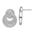 Brilliant Embers Sterling Silver Rhodium-plated 208 Stone Micro Pav‚ CZ Polished Circles Post Earrings, 17 x 21 mm