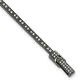 Sterling Silver Black Rhodium CZ True Fire Polished Bracelet, 7.25 x 2.4 mm