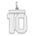 Sterling/Silver Rhodium-plated Polished Number 10 Charm, 21 x 16 mm