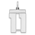 Sterling/Silver Rhodium-plated Polished Number 11 Charm, 21 x 16 mm