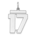 Sterling/Silver Rhodium-plated Polished Number 17 Charm, 21 x 16 mm