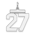 Sterling/Silver Rhodium-plated Polished Number 27 Charm, 21 x 16 mm