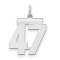 Sterling/Silver Rhodium-plated Polished Number 47 Charm, 21 x 16 mm