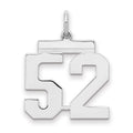Sterling/Silver Rhodium-plated Polished Number 52 Charm, 21 x 16 mm