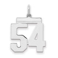 Sterling/Silver Rhodium-plated Polished Number 54 Charm, 21 x 16 mm