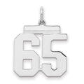 Sterling/Silver Rhodium-plated Polished Number 65 Charm, 21 x 16 mm