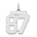 Sterling/Silver Rhodium-plated Polished Number 87 Charm, 21 x 16 mm