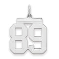 Sterling/Silver Rhodium-plated Polished Number 89 Charm, 21 x 16 mm