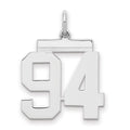 Sterling/Silver Rhodium-plated Polished Number 94 Charm, 21 x 16 mm