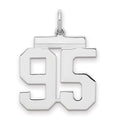 Sterling/Silver Rhodium-plated Polished Number 95 Charm, 21 x 16 mm