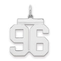 Sterling/Silver Rhodium-plated Polished Number 96 Charm, 21 x 16 mm
