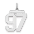 Sterling/Silver Rhodium-plated Polished Number 97 Charm, 21 x 16 mm