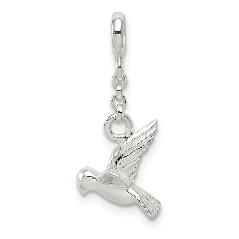 Sterling Silver Bird 1/2in Dangle Enhancer, 26 x 11 mm