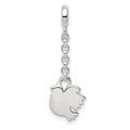Sterling Silver Polished Bird 1/2in Dangle Enhancer, 25 x 8 mm