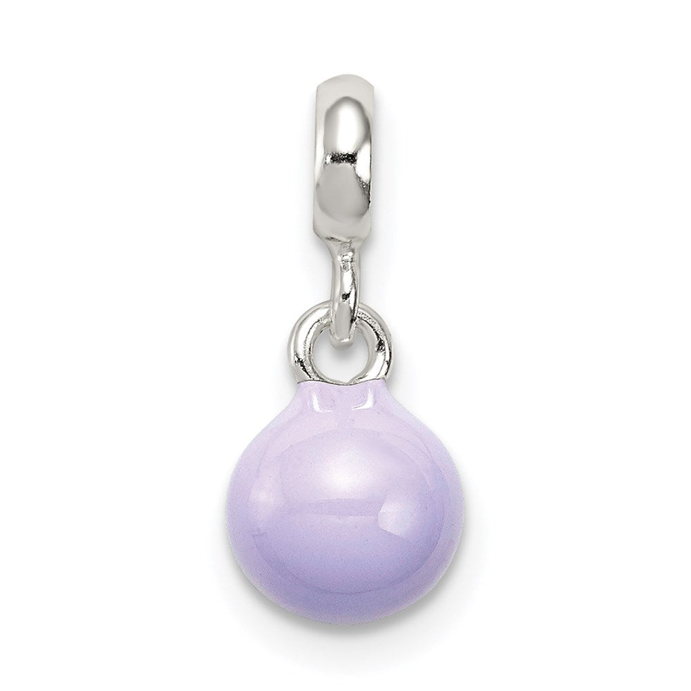 Sterling Silver Lilac Enamel Bead Enhancer, 17 x 8 mm