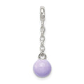 Sterling Silver Lilac Enamel Bead 1/2in Dangle Enhancer, 29 x 8 mm