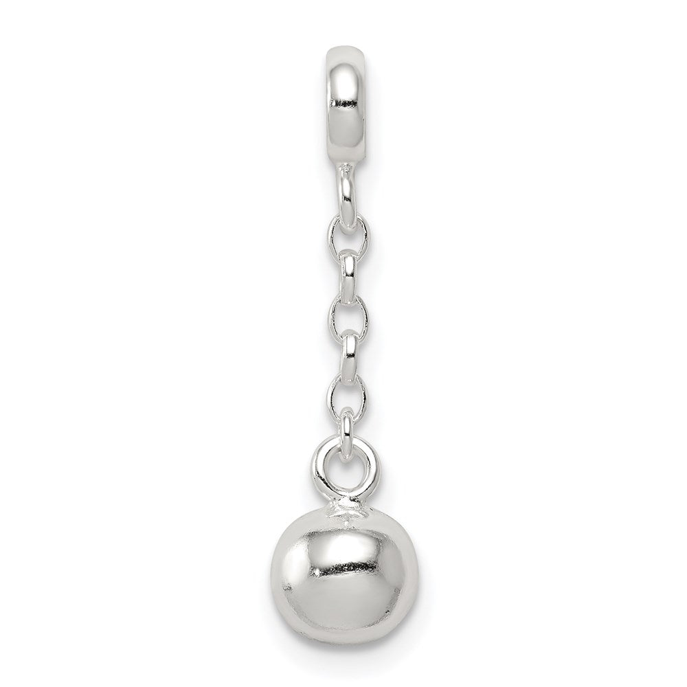 Sterling Silver Polished Bead 1/2in Dangle Enhancer, 23 x 6 mm