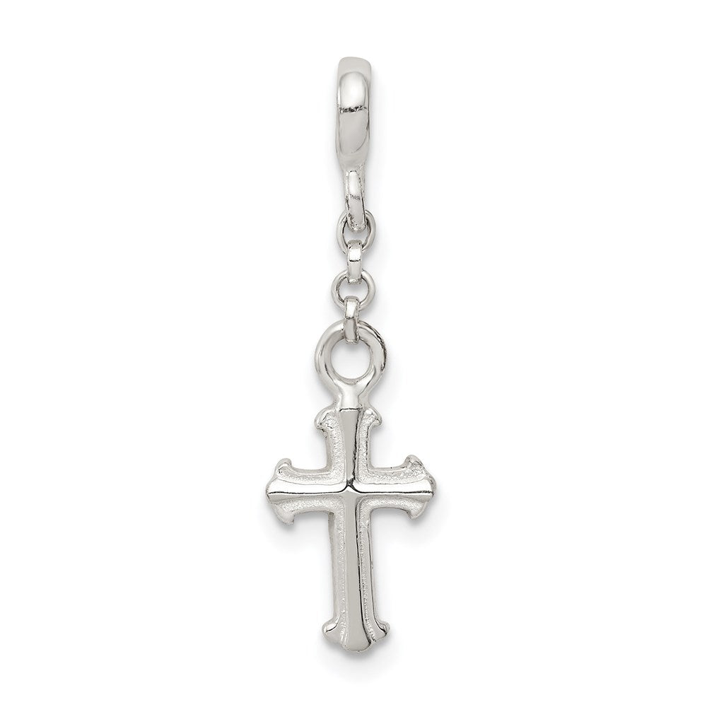 Sterling Silver Cross 1/2in Dangle Enhancer, 26 x 8 mm