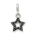 Sterling Silver Enameled Star Enhancer, 20 x 10 mm