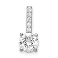 Sterling Silver Rhodium-plated CZ Pendant, 17 x 7 mm
