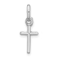 Sterling Silver Rhodium-plated Cross Charm, 20 x 7 mm
