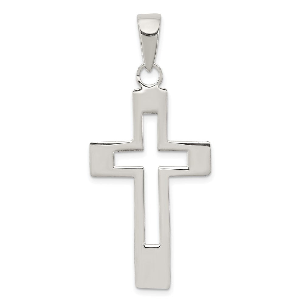 Sterling Silver Cross Pendant, 48 x 21 mm