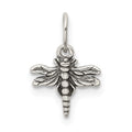 Sterling Silver Antiqued Dragonfly Charm, 9 x 9 mm