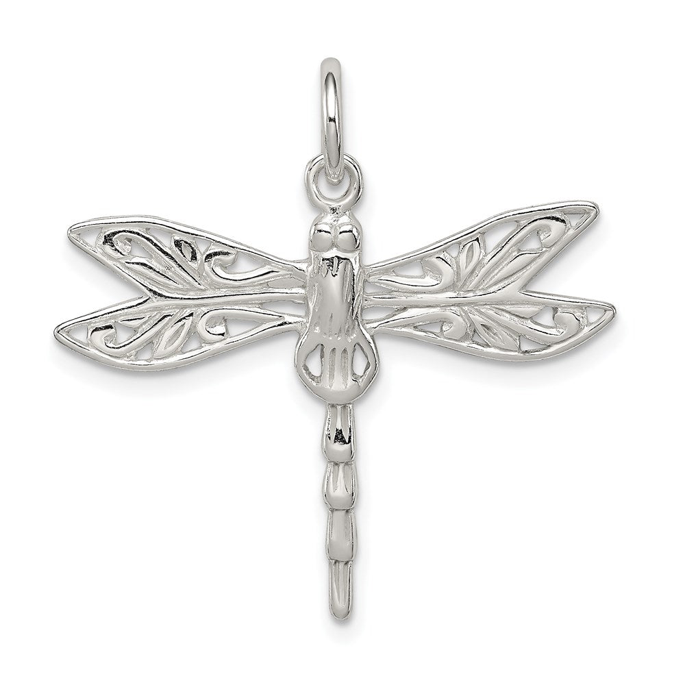 Sterling Silver Dragonfly Charm, 23 x 30 mm