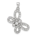Sterling Silver CZ Butterfly Pendant, 28.4 x 21.65 mm