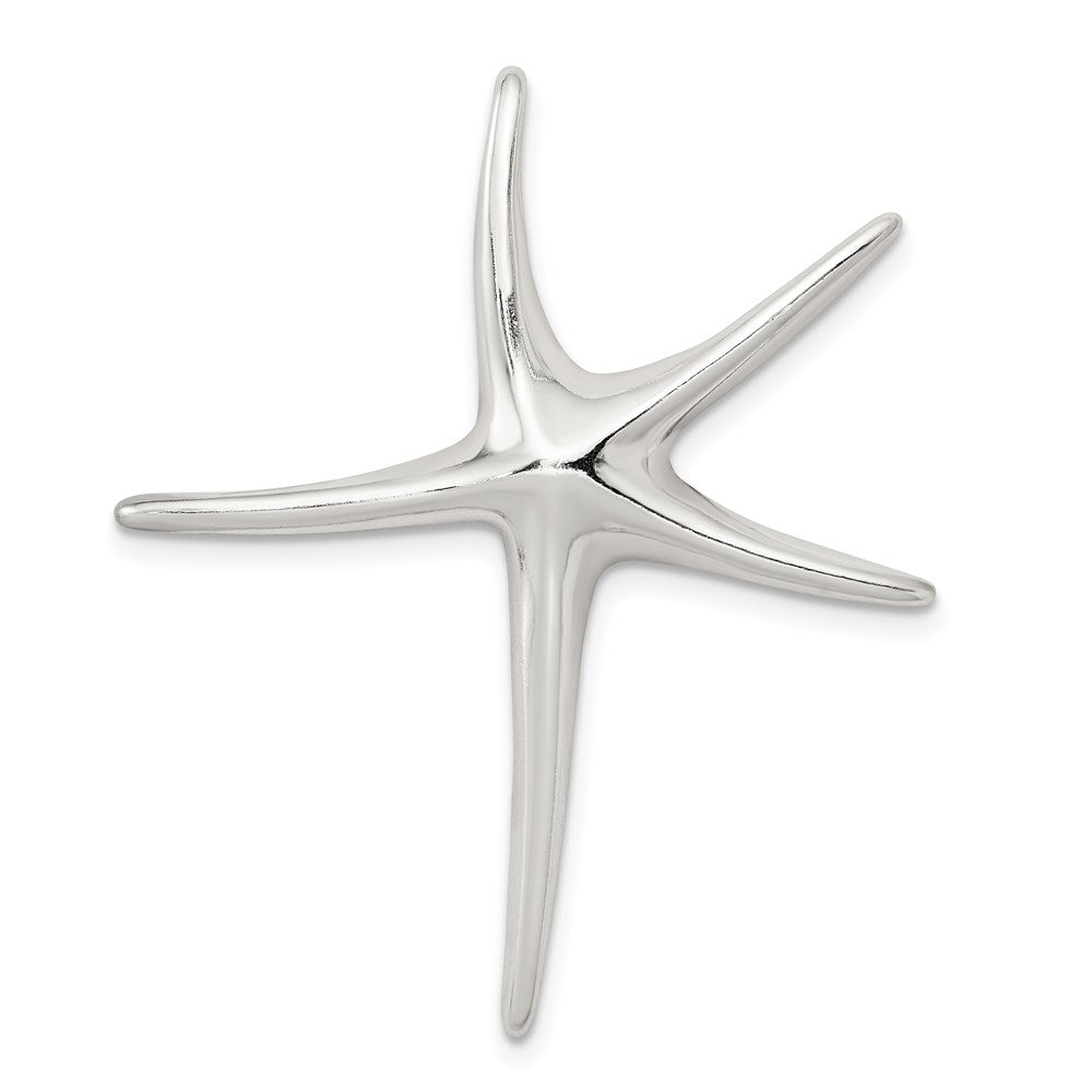 Sterling Silver Rhodium-plated Starfish Pendant, 39 x 32 mm