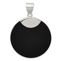 Sterling Silver Round Black Onyx Pendant, 47 x 35 mm