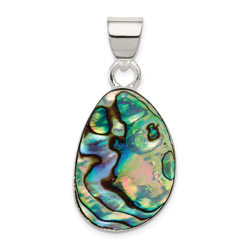 Sterling Silver Abalone Pendant, 40 x 19 mm