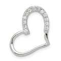 Sterling Silver Rhodium-plated CZ Heart Pendant, 21 x 15 mm