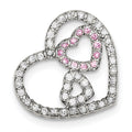 Sterling Silver CZ Heart Pendant, 25 x 24 mm