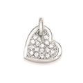 Sterling Silver CZ Heart Pendant, 27 x 21 mm