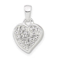 Sterling Silver Stellux Crystal Heart Pendant, 20 x 12 mm