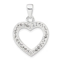 Sterling Silver Stellux Crystal Heart Pendant, 29.25 x 20.25 mm