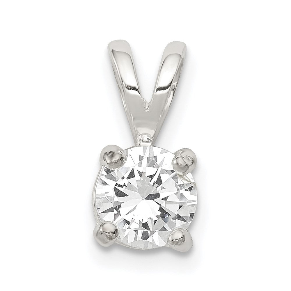 Sterling Silver CZ Pendant, 7 x 7 mm