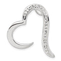 Sterling Silver Stellux Crystal Open Heart Slide Pendant, 31.7 x 26.25 mm