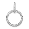Sterling Silver Rhodium-plated CZ Circle Pendant, 34 x 24 mm