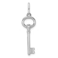 Sterling Silver Rhodium-plated Key Pendant, 41 x 10 mm