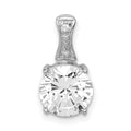 Sterling Silver Rhodium-plated CZ Pendant, 11 x 13 mm