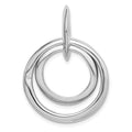 Sterling Silver Rhodium-plated Diamond accent Multi Circular Pendant, 0.001 ct, 42 x 25 mm