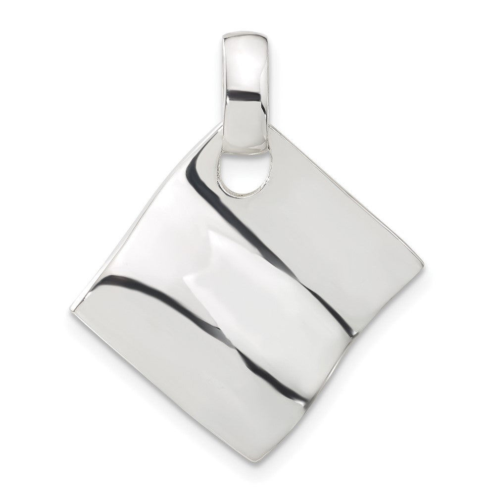 Sterling Silver Polished Fancy Wavy Pendant, 28.5 x 23.85 mm