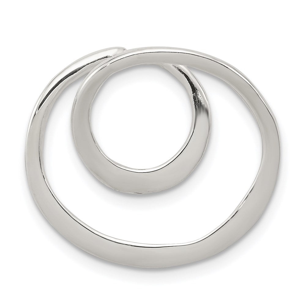Sterling Silver Polished Circle Chain Slide, 22 x 20 mm
