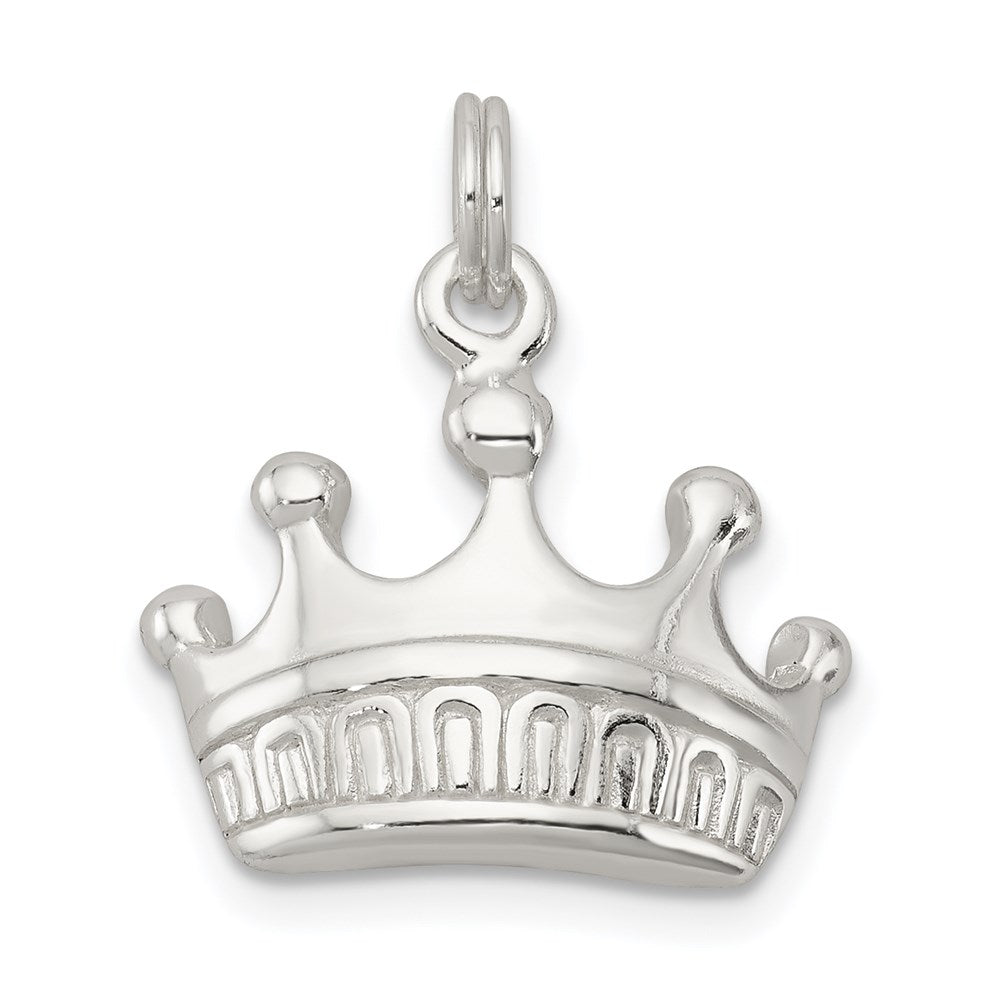 Sterling Silver Polished Crown Charm, 17 x 16.5 mm