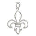 Sterling Silver Cut-Out Fleur de Lis Pendant, 40 x 26 mm